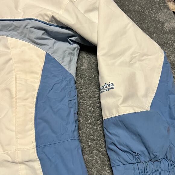Columbia Coat Womens XL 3 in 1 Interchange Winter Jacket Off White Blue - Picture 2 of 10